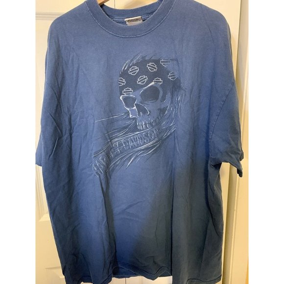 Vintage 2007 Old‎ Glory Harley Davidson T shirt Men’s Sz 2XL Blue Red White - Picture 7 of 9